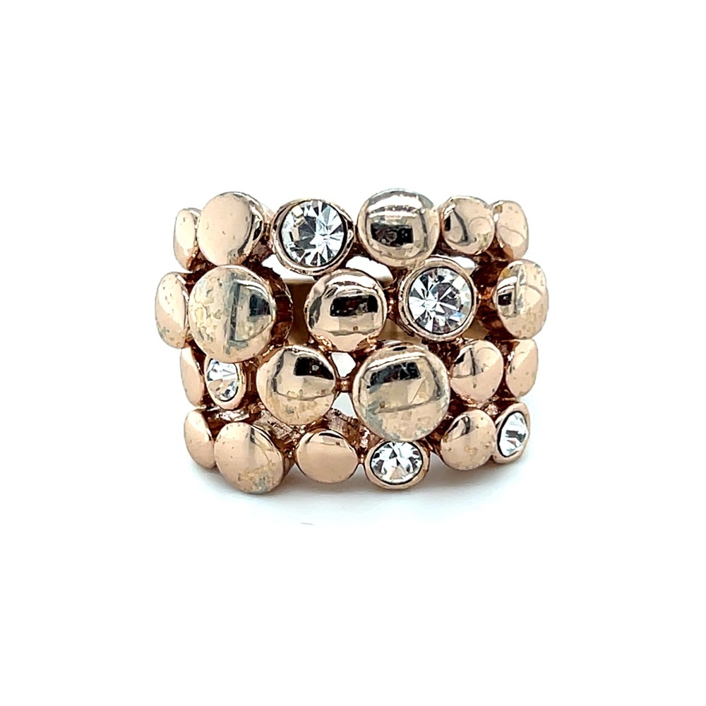 Elegant Rose Gold and‎ Silver Statement Ring